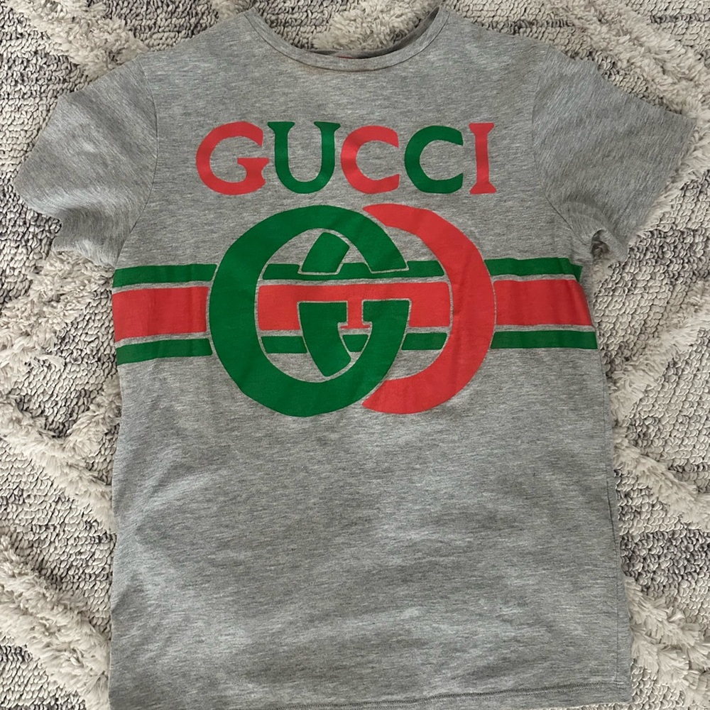 Gucci  Gray Logo T-Shirt xs